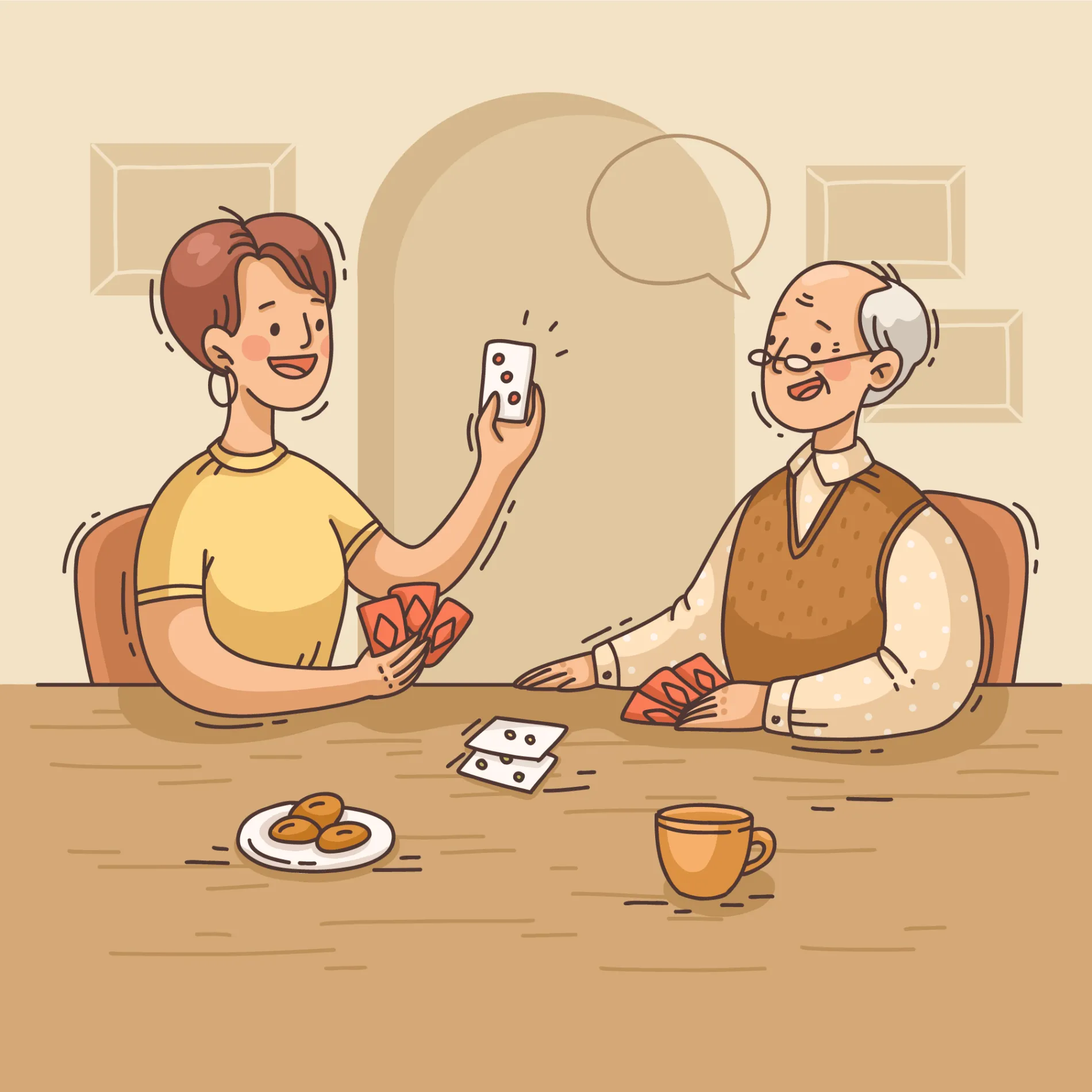ご利用者様とヘルパーのイラスト
